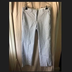 J.Crew Seersucker Pants — Blue/White (Size 12)